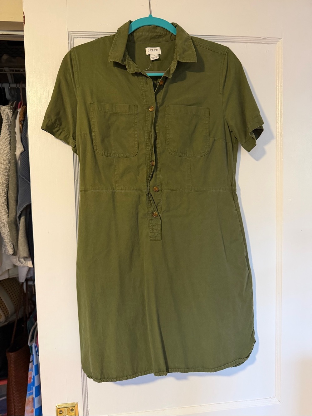 J. Crew Olive Utility Shirt Dress